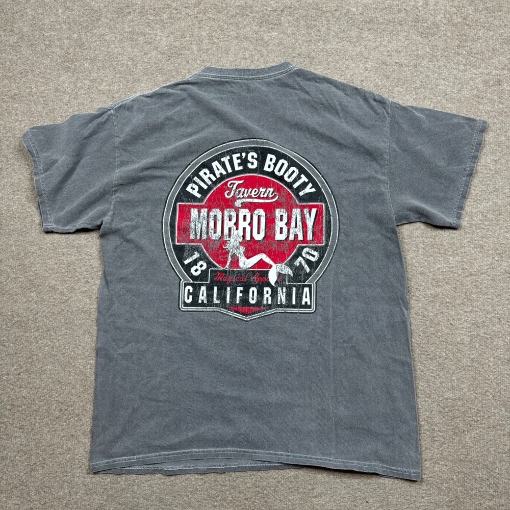 Blue 84 T Shirt Mens Size L Gray Morro Bay Logo Casual Short Sleeve Crew… - Picture 2 of 8